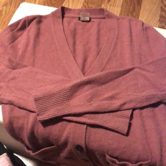 Vintage Jcrew mauve “Dream” material v-neck cardigan, sz small - Picture 3 of 3